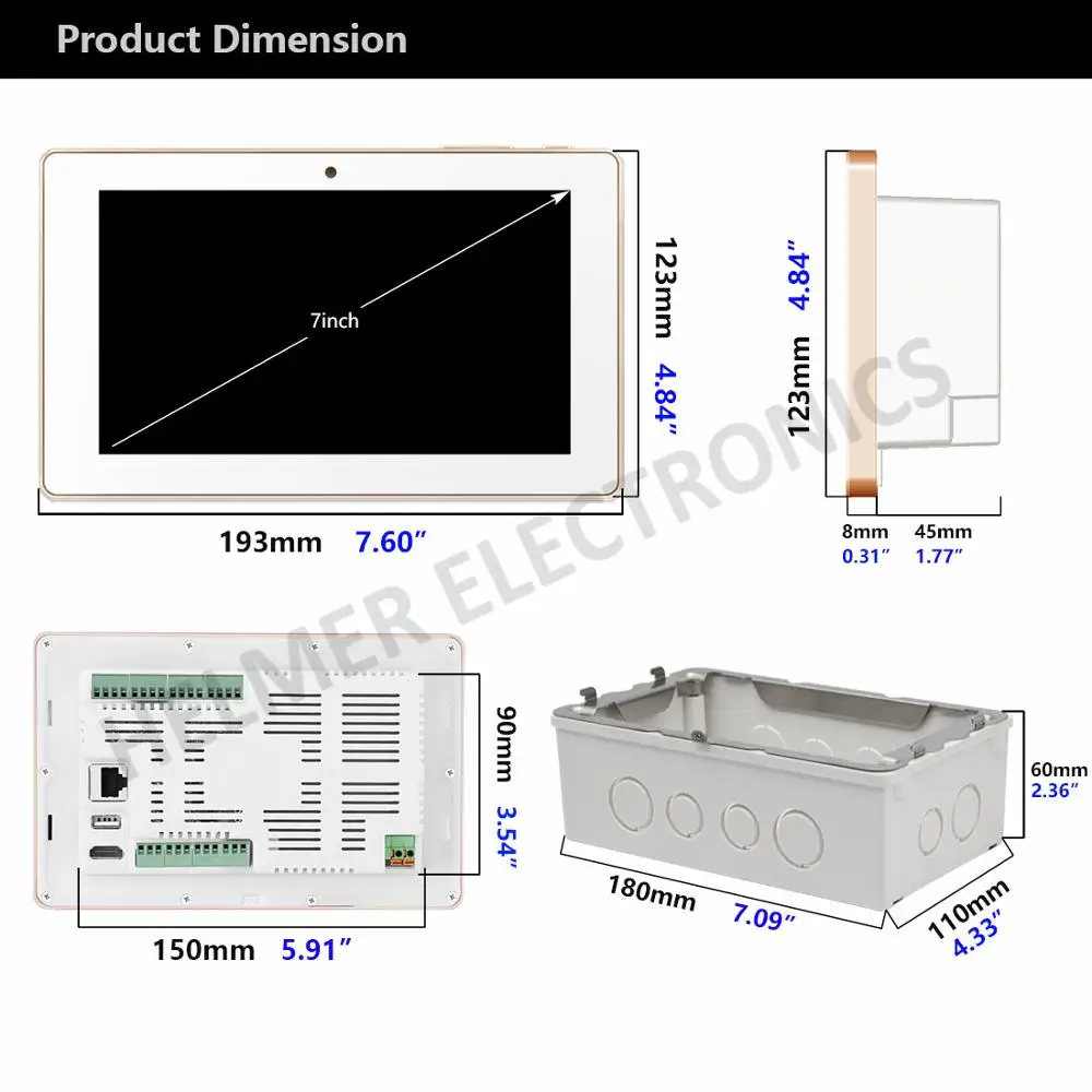 Helmer 7 дюймов сенсорный экран android усилитель "блок управления, беспроводной домашний аудио усилитель стены, вluetooth, цифровой усилитель, WI-FI проектор для домашнего кинотеатра