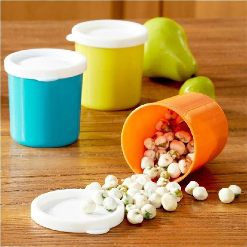 2Pcs/Lot Snacks Sealed Storage Tank Colorful Food Plastic Snacks