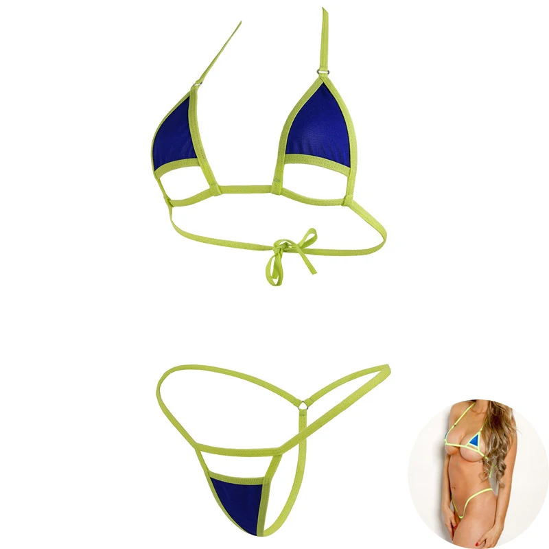 

Sexy Mini Micro Bikini Set Women Two Piece Swimsuit Bathing Low Waist Brazilian Triangle Swimwear Beach Sunbath Lingerie Set