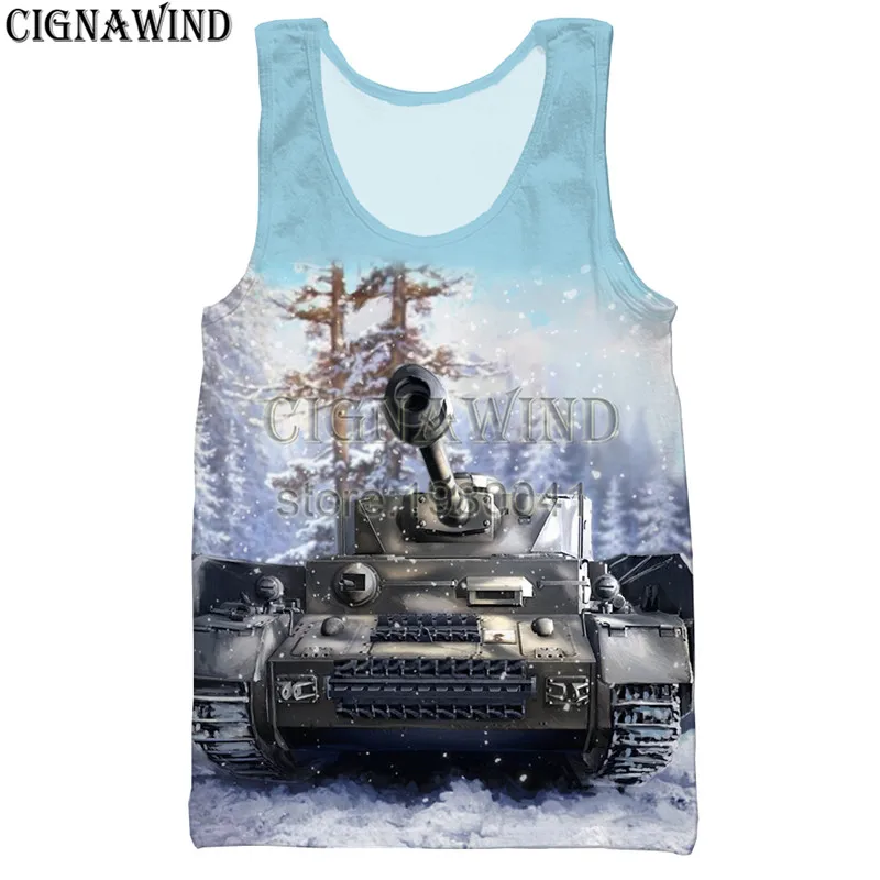 04 Новое поступление, модный топ на бретельках в стиле игры World Of Tanks, мужские и женские топы, Забавный 3D жилет с принтом, повседневные безрукавки унисекс - Цвет: 04