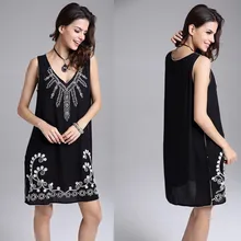 Embroidery Fashion Casual Black Women Dress Brand Quality Summer Style Tropical Vestido De Festa Summer Dress Femininas