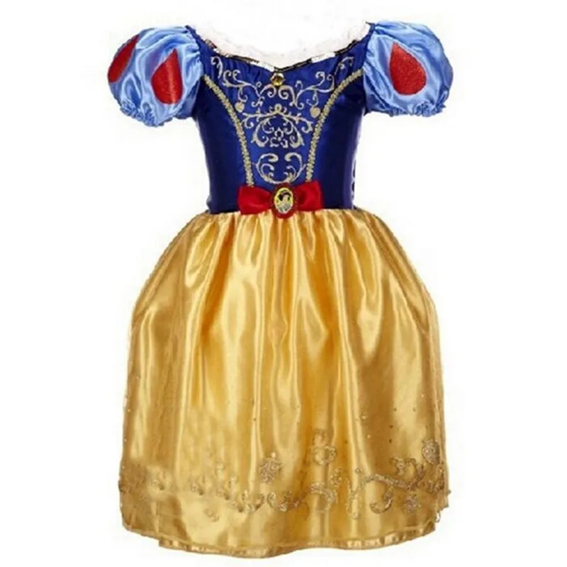 Платья для девочек; детская Золушка; Белоснежка; коллекция года; карнавальный костюм на Хэллоуин; платье принцессы для маленьких девочек; Детские карнавальные вечерние платья - Цвет: Цвет: желтый