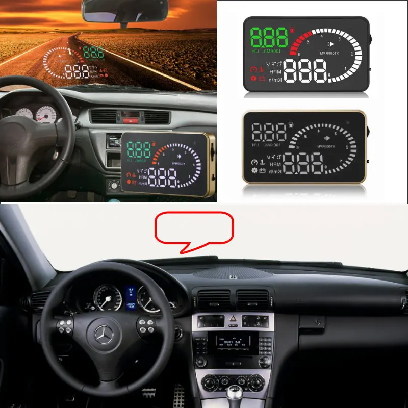 ##BUY Liislee Car HUD Head Up Display For Mercedes W203 W204 W205 W210 W211 W212 Safe Driving Screen Projector OBD II Connector