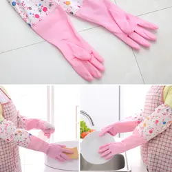 1 пара Женские гибкие удобные резиновые чистые перчатки красные мытье посуды длинные перчатки Лидер продаж Brushs Magic силиконовые перчатки