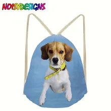 Женская сумка на шнурке с рисунком собаки Beagle Лен с принтом Сумки на шнурке для подростков Путешествия Пляжная спортивная обувь спортивная одежда упаковка