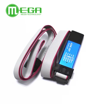 

1PCS USBISP AVR Programmer + 1PCS standard download cable , USB ATMEGA8 ATMEGA128 Support Win7 64K with Cover