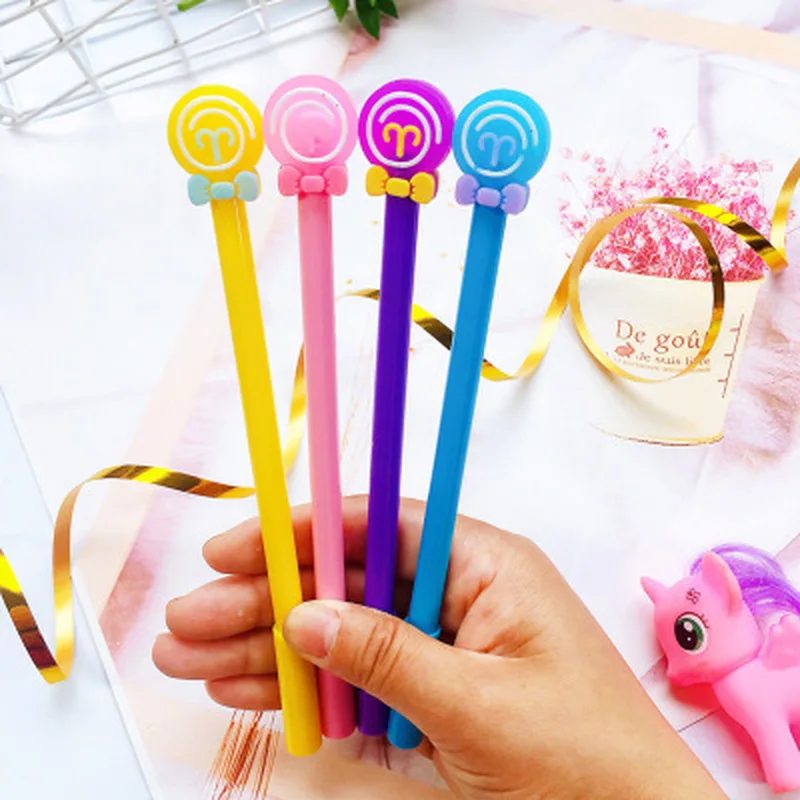 

1pcs Lollipop Gel Pen 0.5mm Lovely Stationery Gel Pens Novelty Kawaii Pen Student Black Writing Pens Kawaii School Supplies