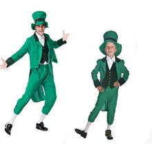 Спиральная фаска Ирландский Счастливый сказочный костюм Взрослый День Святого Патрика счастливый ирландский Лепрекон мужской нарядный костюм наряд s-xl