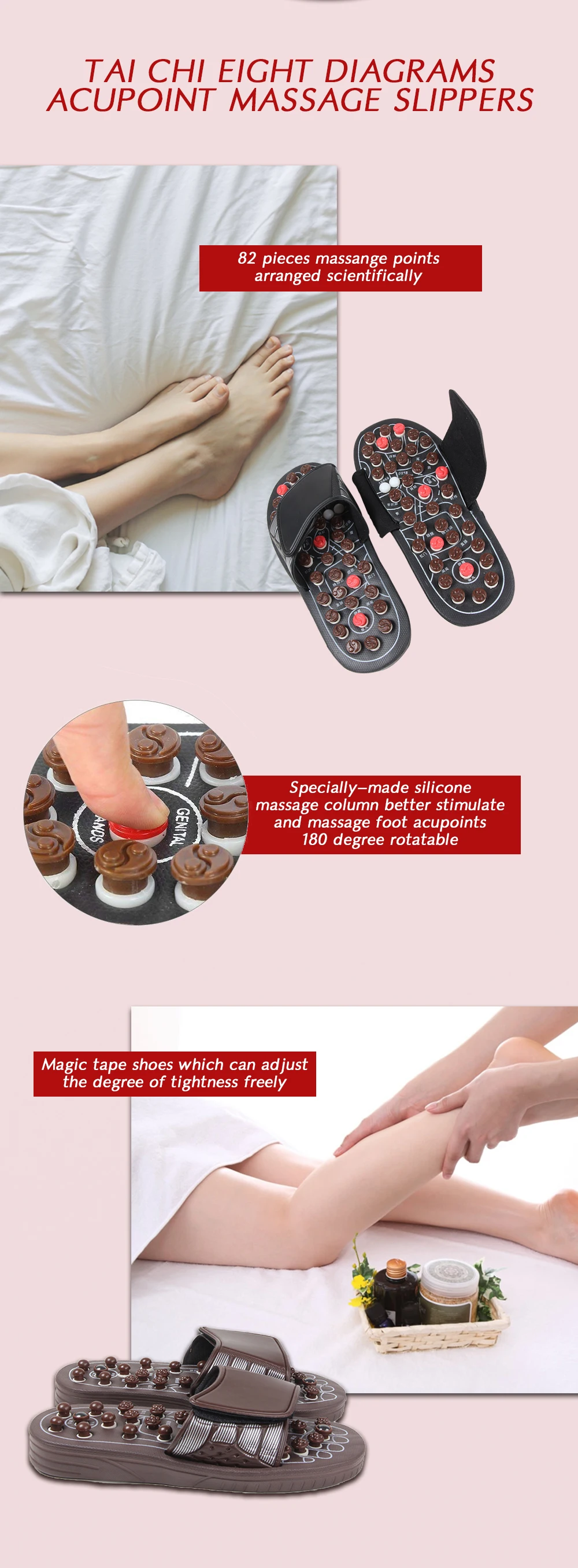 Массажные тапочки для стоп медицинская обувь сандалии массаж Рефлексология ног пожилых продукт ухода за здоровьем Массажная обувь