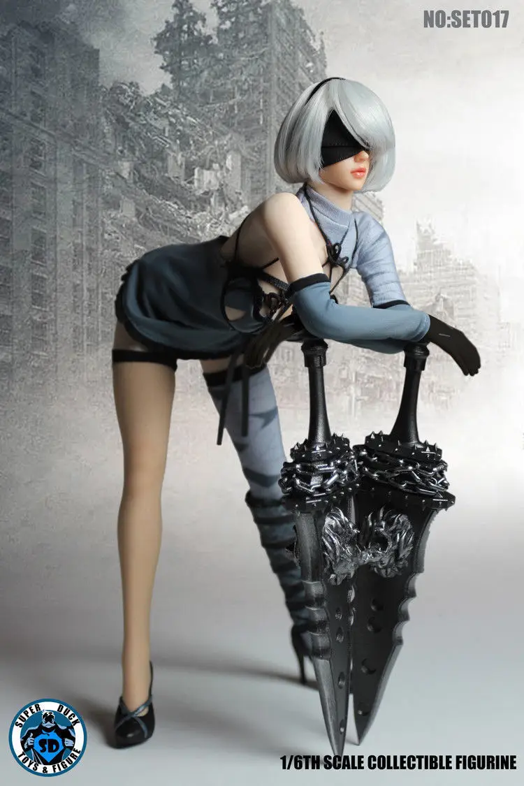 Super Duck 1/6 NieR: Automata 2B комплект одежды SET017 с фигуркой Phicen