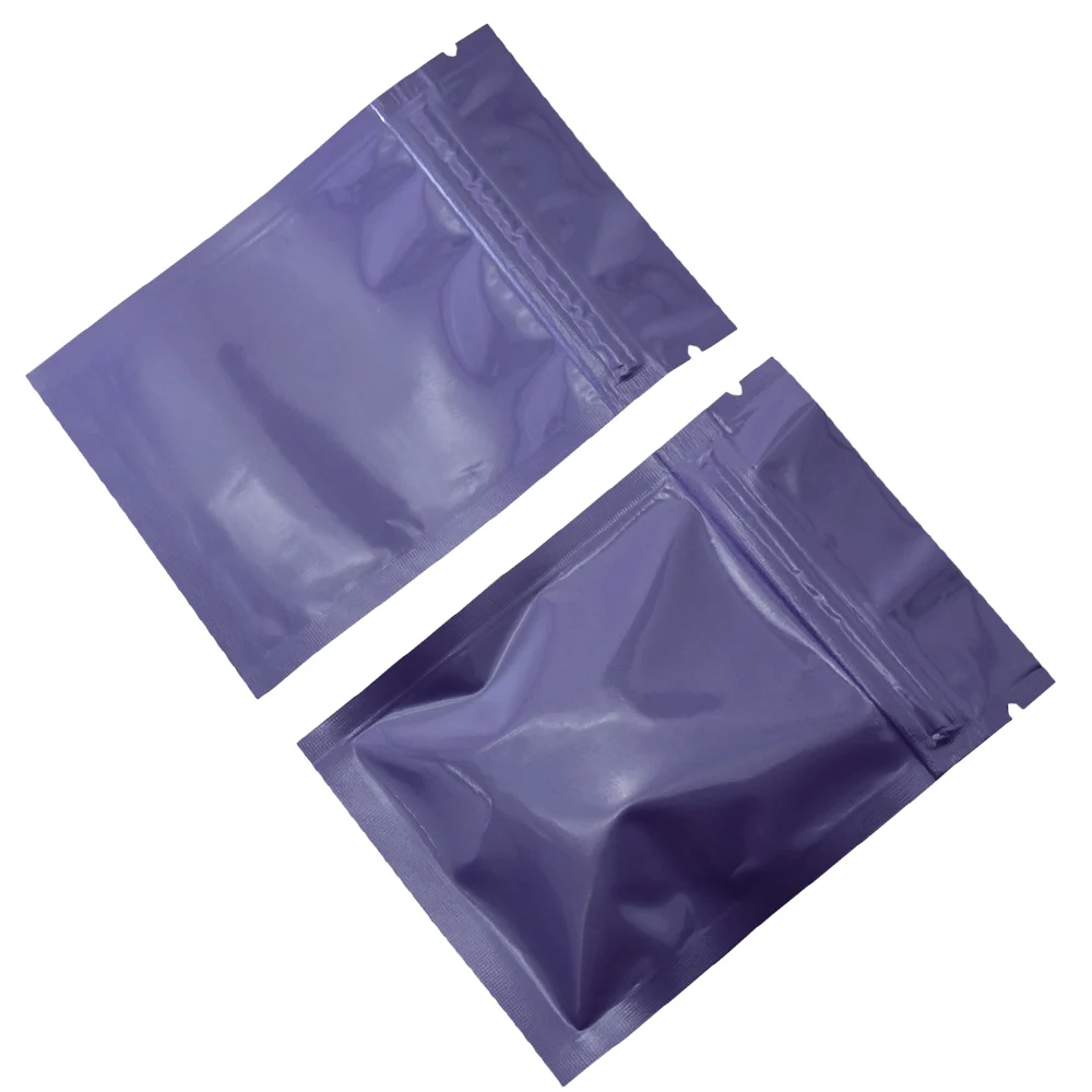 

DHL Wholesale Heat Seal Ziplock Aluminum Foil Bag Purple Mylar Resealable Zip Lock Candy Tea Food Smellproof Zipper Bag 2000Pcs