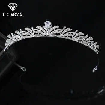 

CC engagement jewelry tiaras and crowns hairbands wedding hair accessories for bride princess cubic zircon simple design xy385