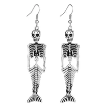 Moda quente esqueleto crânio brincos jóias por atacado antigo vintage punk brincos para presente feminino dia das bruxas balançar brincos