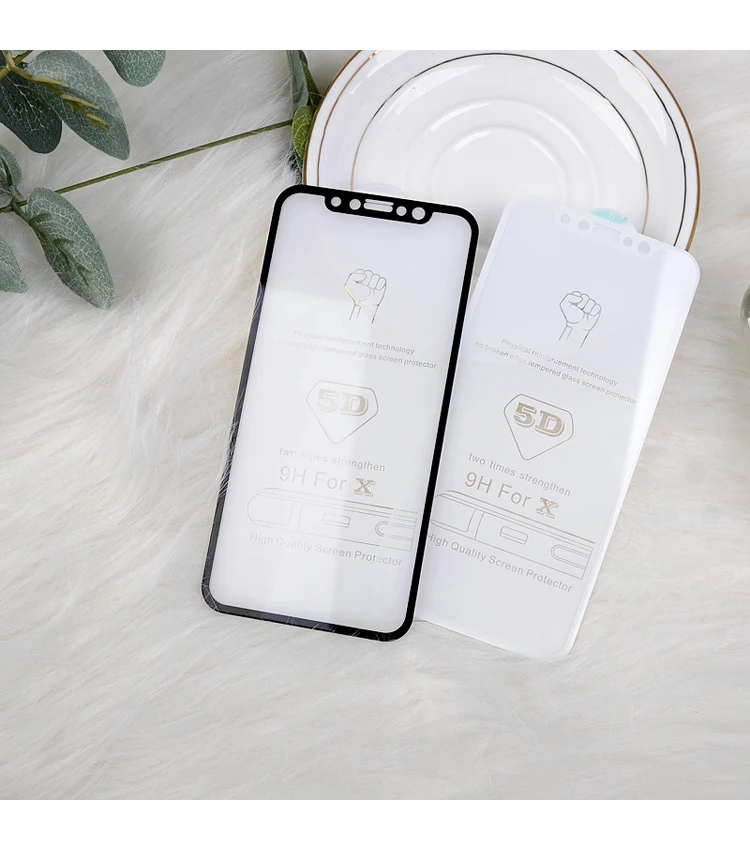 Закаленное стекло 5D с закругленными краями для iphone XR XSMAX защита экрана изогнутыми