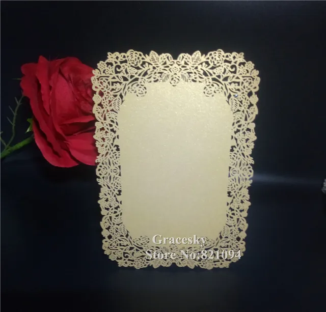 online shop 30pcs laser cut gold flower rose design single paper