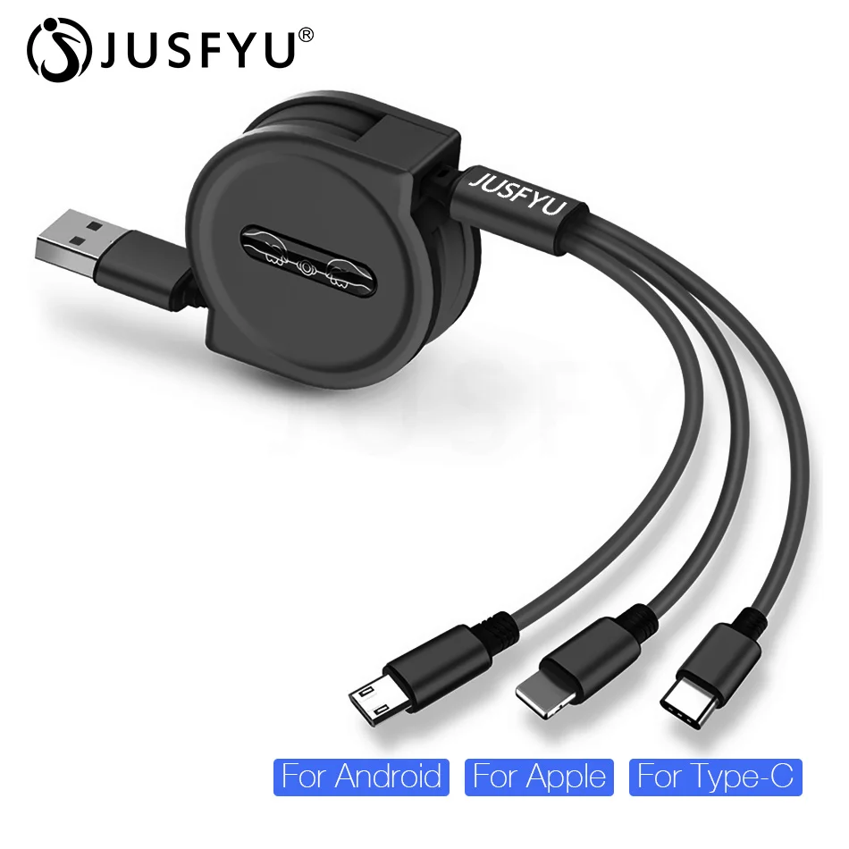 

Portable 3 in1 USB Type C Micro USB Cable Type-c for iPhone Charger Cable 120cm 3A Fast Charging USB C Cable For Huawei P30 P20
