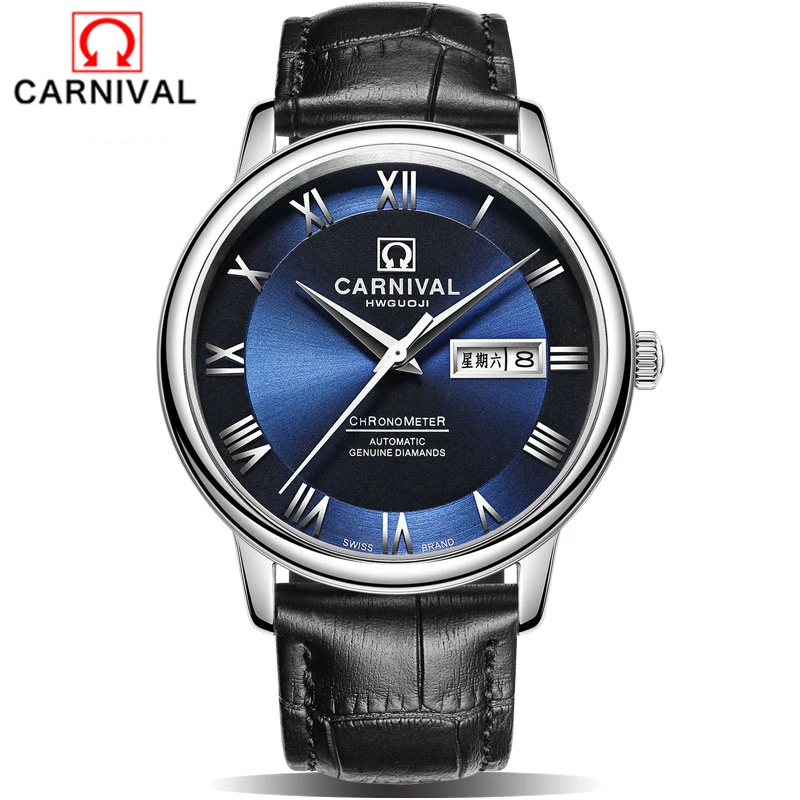 

CARNIVAL2018 Japan MIYOTA automatic movement Brand Men Watch Mechanical Waterproof Wristwatch Mens Relogio Masculino Sapphire