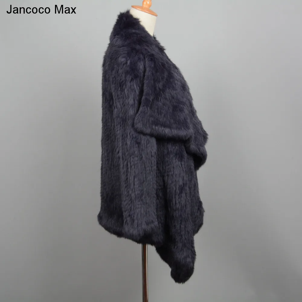 Jancoco Max Толстая Вязаная Мягкая 2019 женская шуба из кроличьего меха зимняя теплая