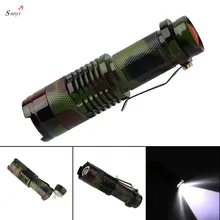 SANYI LED Mini Flashlight Camouflage Tactical Mini Torch 2000lm Zoomable 3-Modes Light Lamp Linternas for Camping,General Use