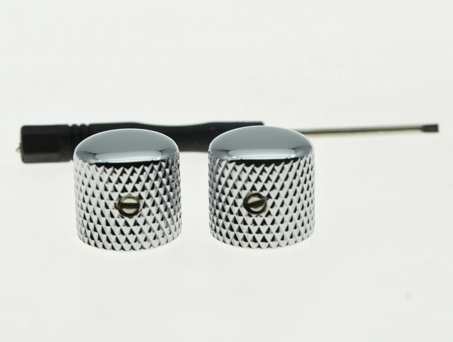 

Dopro 2pcs Set Screw Chrome/Black/Gold Metal Guitar Dome Knobs for Tele Telecaster or Bass Knob