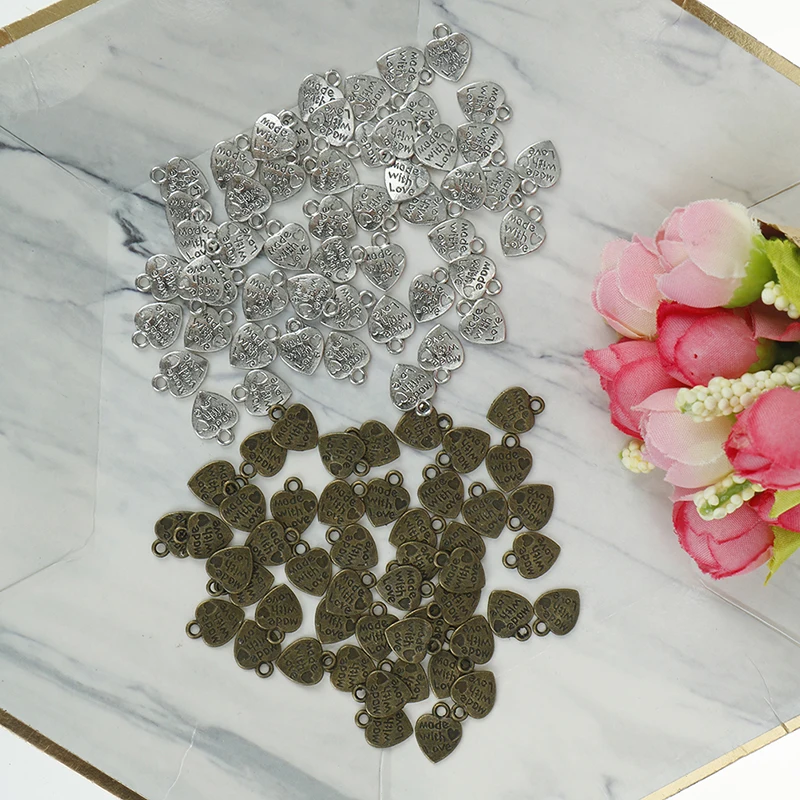 Metal 1.3cm*0.95cm Embellishments Mini Small Heart Charms Craft