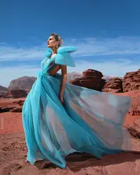 Высокое качество для знаменитостей синий сетки Выдалбливают Длинное сексуальное платье элегантное вечернее платье