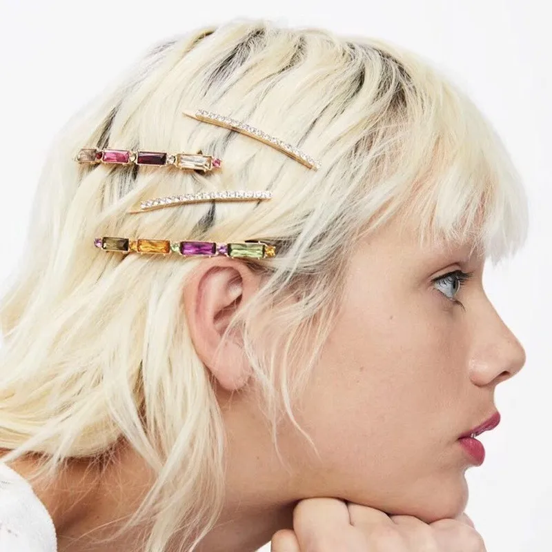 

Luxury Crystal Hair Clips for Women Girls Fashion Za Hair Pins Jewelry Wedding Hair Barrettes Trendy Hair Accessories Bobby Pin