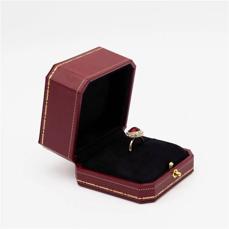 Кожаные бумажные ювелирные коробки и упаковки обручальное кольцо чехол Подарочная коробка