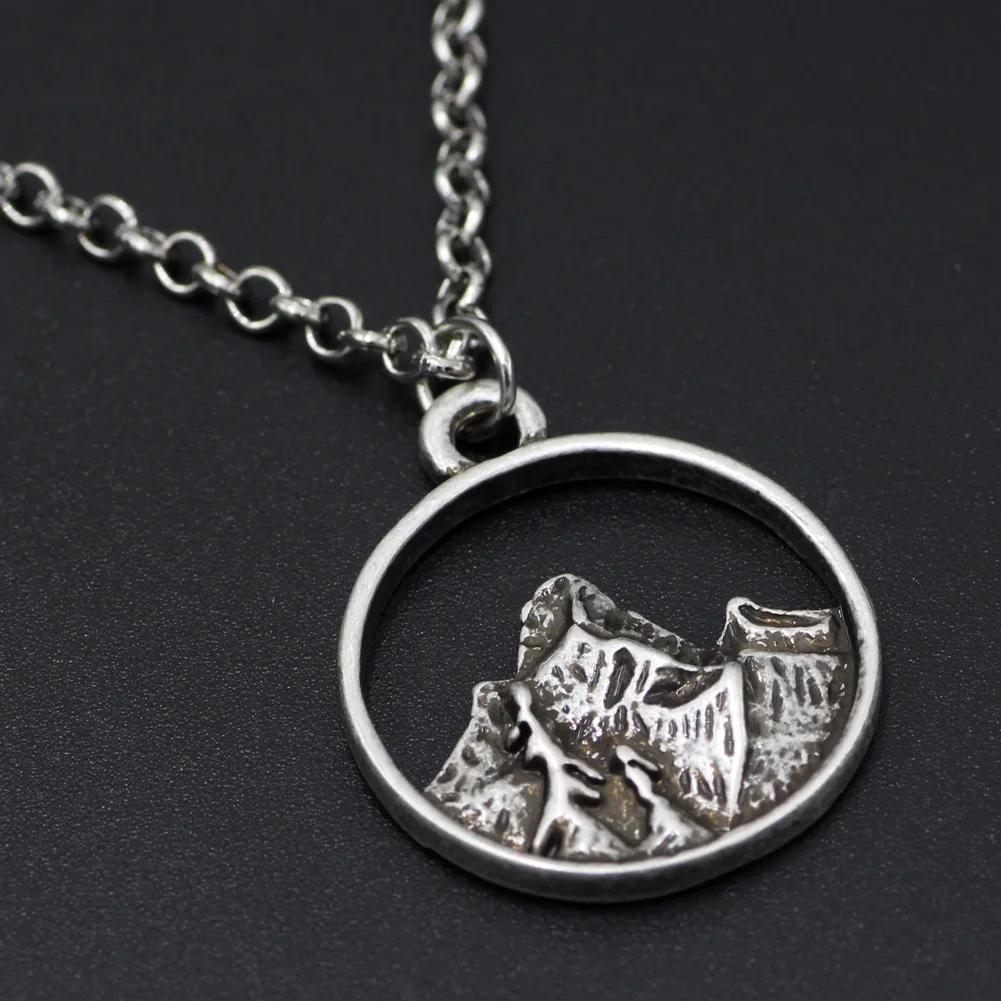 Tiny Mountain Charm Necklace Simple Silver Nature Pendant Nature Lovers