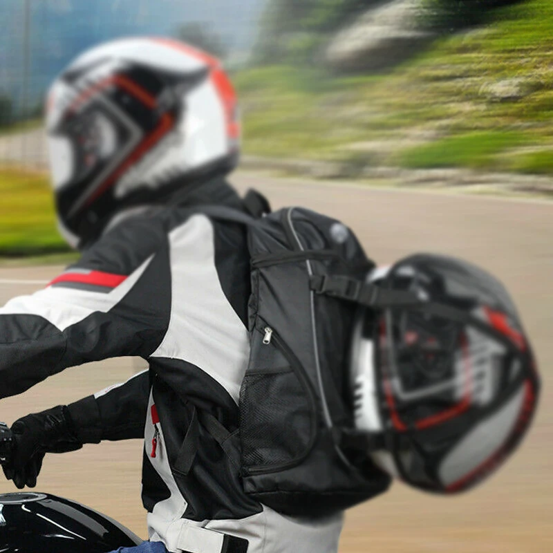 

Black Motorcycle Tail Seat Back Bags Storage Bag Riding Racing Oxford Cloth Motorcycle Backpack Shoulder Bag Helmet Pack