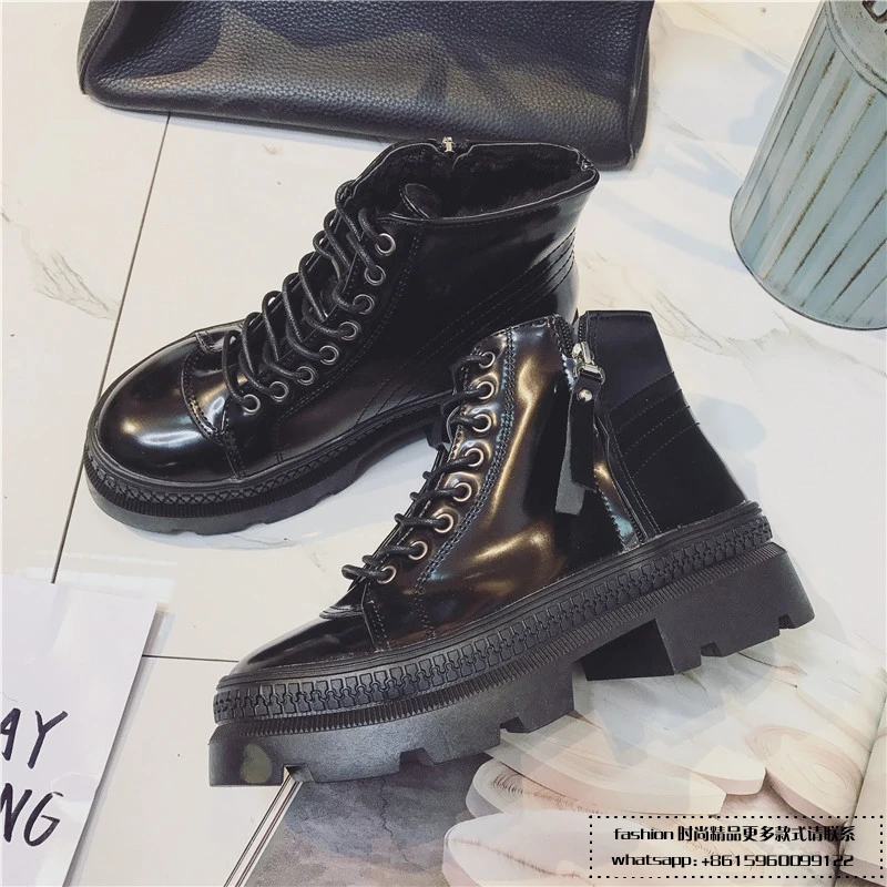 

Luxury Women Winter Boot Warm Fur Martin Boots genuine Leather Women Snow Platform Ankle Boots Women Winter Shoes Botas Feminina