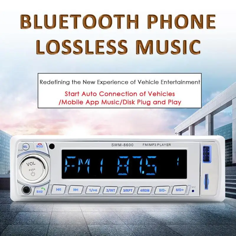 SWM 8600 автомобильный радиоприемник 1 Din Bluetooth в тире автомобильный стерео MP3-плеер fm-радио USB головное устройство приемник дистанционное управление автомобильные аксессуары