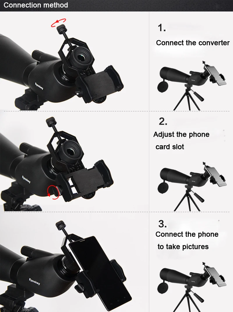 Мобильный телефон, сотовый телефон адаптер для бинокль; Монокуляр Зрительная труба телескопы Универсальный адаптер для камеры мобильного телефона