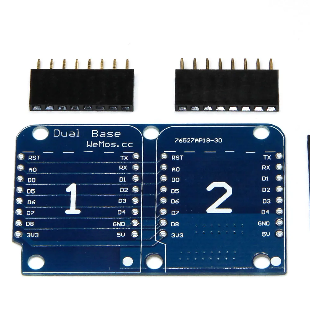 

Dual Base Shield DIY kit for NodeMCU D1 Mini ESP8266 WIFI module