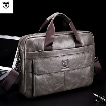 

Genuine Leather Briefcase Men Laptop Bag Cow Leather Men Messenger Bags High Quality Male Briefcases sac homme WBS741