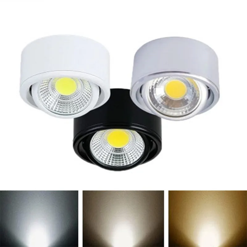 

10X Surface Mounted LED Downlights 3W 5W 7W Circular COB Downlight 110V 220V spot light COB light indoor light