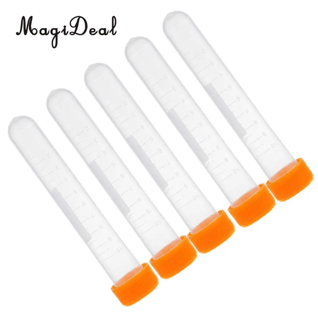 5Pcs Round Clear Knitting Sewing Needles Storage Tubes For Beads Container with Scales