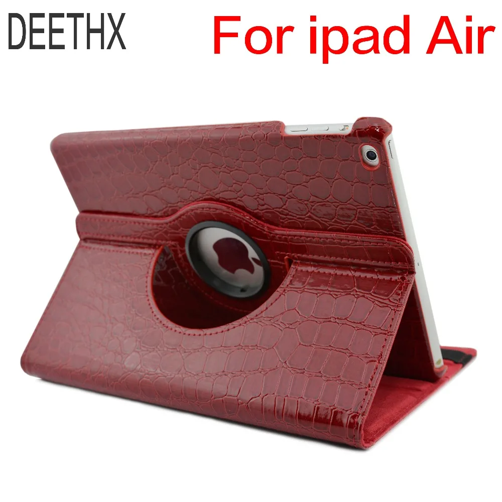 

Tablet Case For iPad Air A1474 A1475 A1476,360 Rotation Crocodile Leather Protective Sleeve Rotary Cover for ipad case Air 1