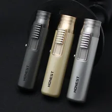 Outdoor Cigar Lighter Pen Torch Turbo Lighter Compact Jet Lighter Gas Windproof All Metal 1300 C Butane Fixed Fire No Gas