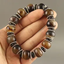 Натуральный агат халцедон ретро браслет ручной работы ювелирные изделия подарки оптом