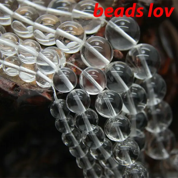

Pick Size 4.6.8.10.12MM Natural Smooth Clear Quartz Stone Round Loose Beads 15.5"/Strand For Jewelry Making-F00210