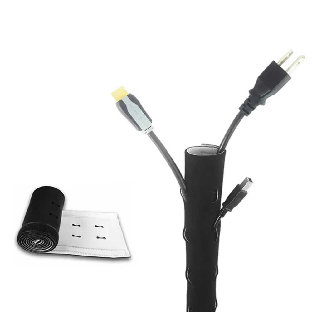 

Cable Concealer Management Sleeve Wire Organizer for TV Fridge Neoprene Cord Cover Cable Hider Protector Hook & Loop Reversible