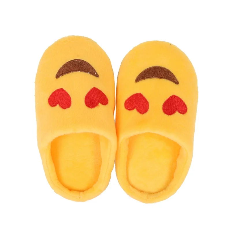 Зимние Детские Модные хлопковые тапочки для мальчиков и девочек с надписью «love Smiling Face»; стильные вьетнамки