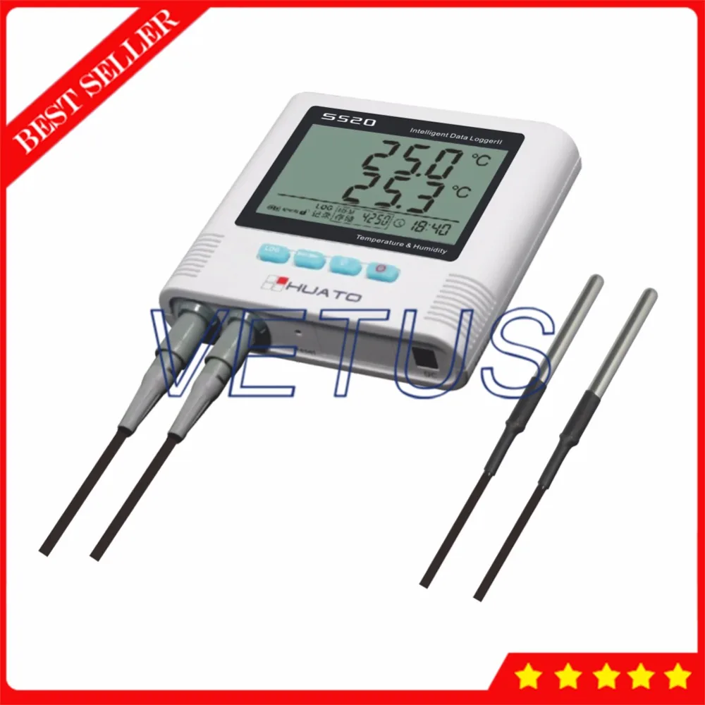 S520 DT Double Sensor 2 Channel USB Temperature Data Logger with Built