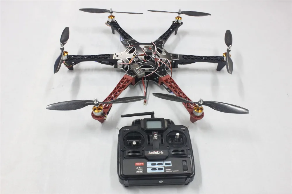 

F550 Drone FlameWheel Kit With QQ HY ESC Motor Carbon Fiber Propellers + RadioLink 6CH TX RX F05114-T