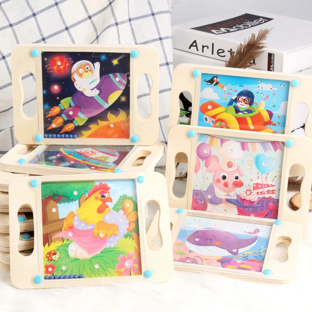 Funny Hand-held Ball Balance Maze Puzzle Labyrinth Wooden Handcraft Toys Kids Wooden Puzzle Toys Labyrinth Board Toy