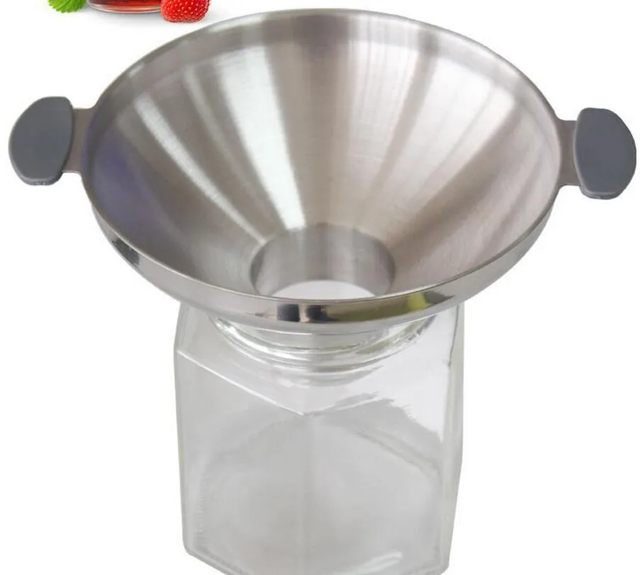 

Stainless steel funnel double handle funnels juice jam pickle liquor oil filling funnel