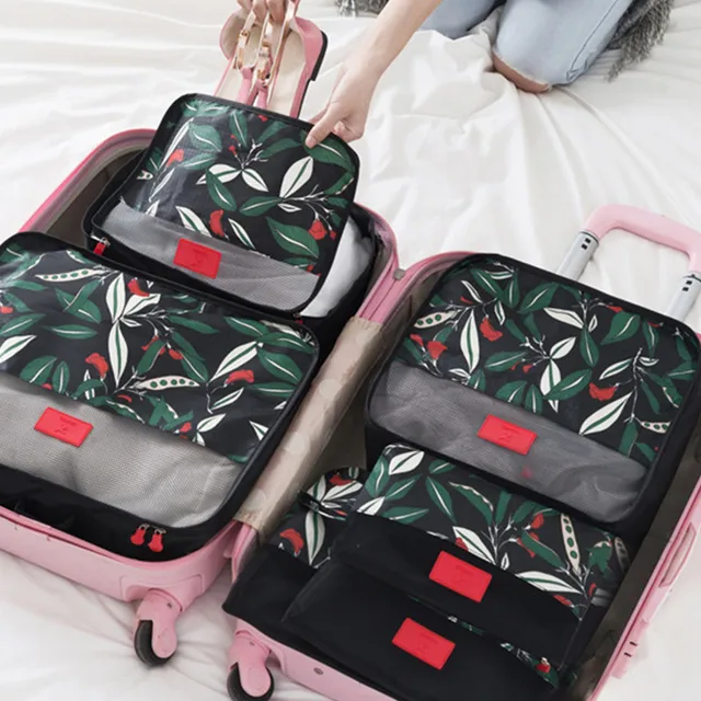 six sets travel essential suitcase Finishing suit clothes packing bag