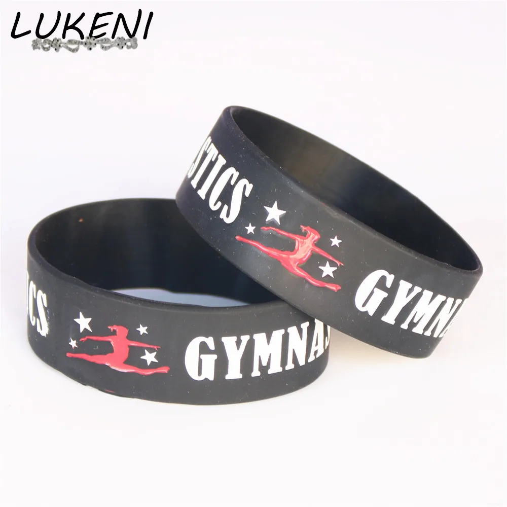 LUKENI 1PC Silicone Dancer Wristbands 1" Wide Gymnastics Sport Silicone