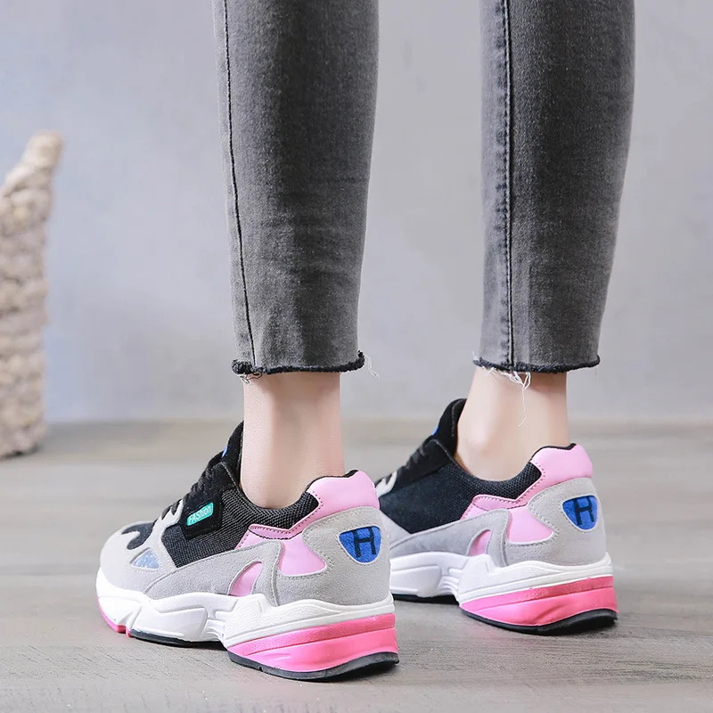 

2019 New Woman White Leather Sneakers Ultralight Thick Bottom Breathable Sneakers Women Fashion Comfortable Lace-up Casual Shoes